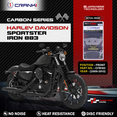 Carbon Brake Pads For Harley Davidson Sportster Iron 883 (2009-2013) - Front - CFB183 - 1 Set