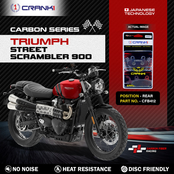 Carbon Brake Pads For Triumph Street Scrambler 900 - Rear - CFB412 - 1 Set