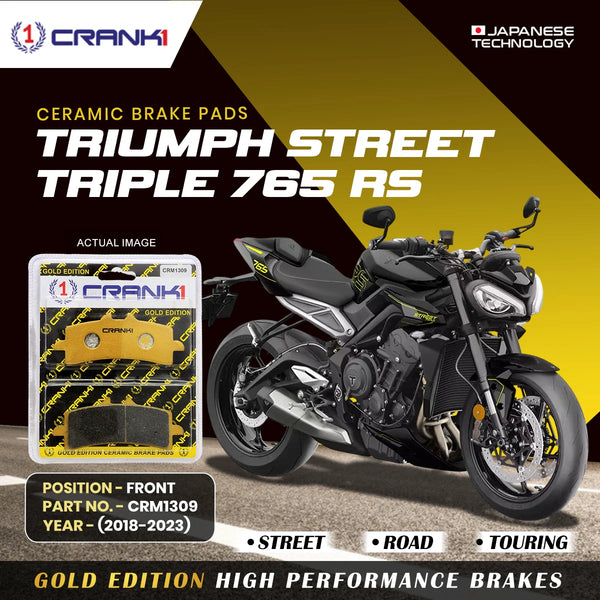 Ceramic Brake Pads For Triumph Street Triple 765 RS (2018-2023) - Front - CRM1309 - 2 Sets | Smooth Braking | Heat Resistant | Long Life | Disc Friendly