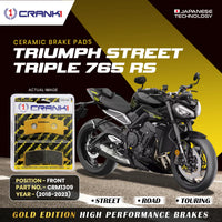 Ceramic Brake Pads For Triumph Street Triple 765 RS (2018-2023) - Front - CRM1309 - 2 Sets | Smooth Braking | Heat Resistant | Long Life | Disc Friendly