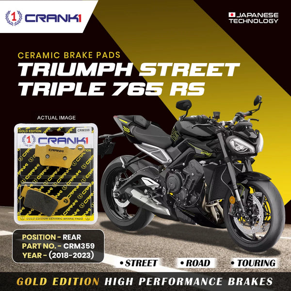 Ceramic Brake Pads For Triumph Street Triple 765 RS (2018-2023) - Rear - CRM359 - 1 Set | Smooth Braking | Heat Resistant | Long Life | Disc Friendly