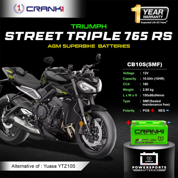 Battery For Triumph Street Triple 765 RS (2021 Onwards) - CB10S - Factory Activated