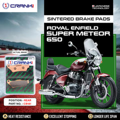 Sintered Brake Pads For Royal Enfield Super Meteor 650 - Rear - CB181 - 1 Set