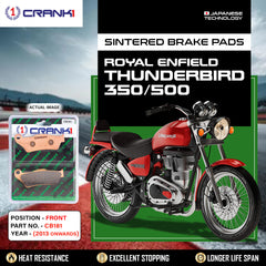Sintered Brake Pads For Royal Enfield Thunderbird 350/500 (2013 Onwards)  - Front - CB181 - 1 Set