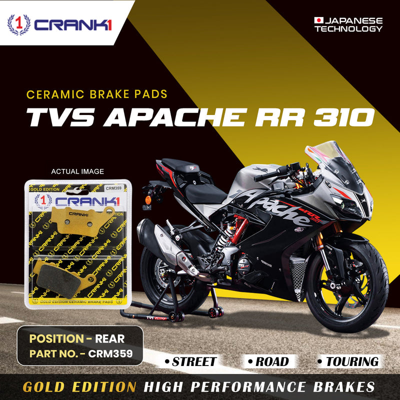 Ceramic Brake Pads For TVS Apache RR 310 - Rear - CRM359 - 1 Set