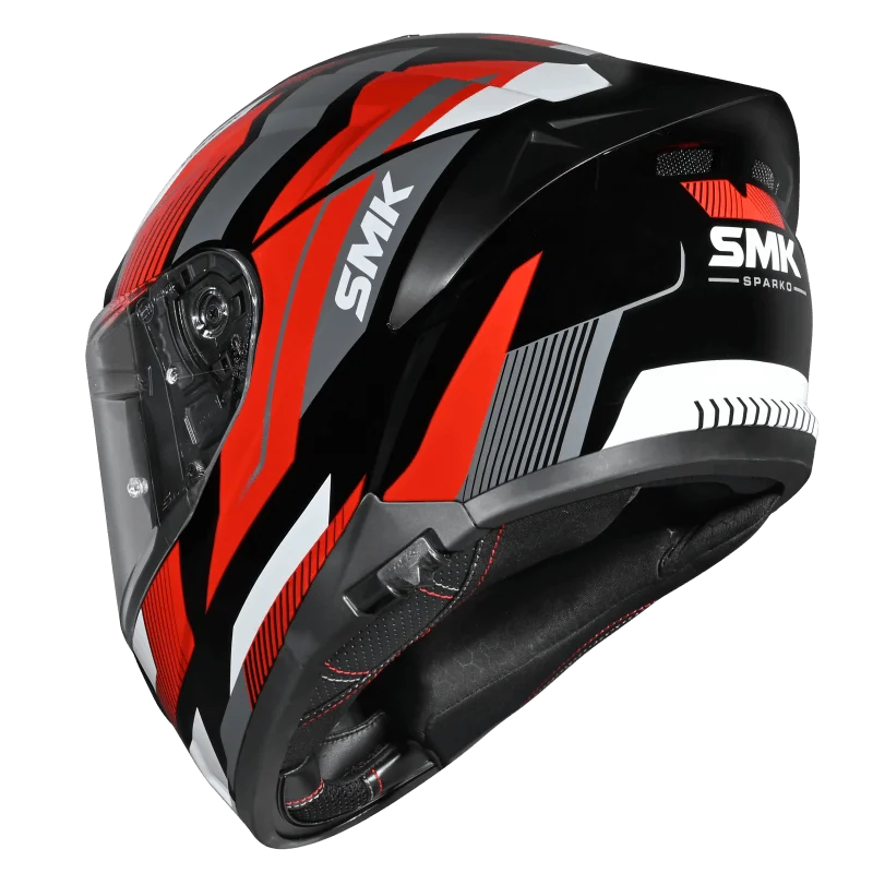 SMK Typhoon Sparko Matt Grey and Red Helmet MA236