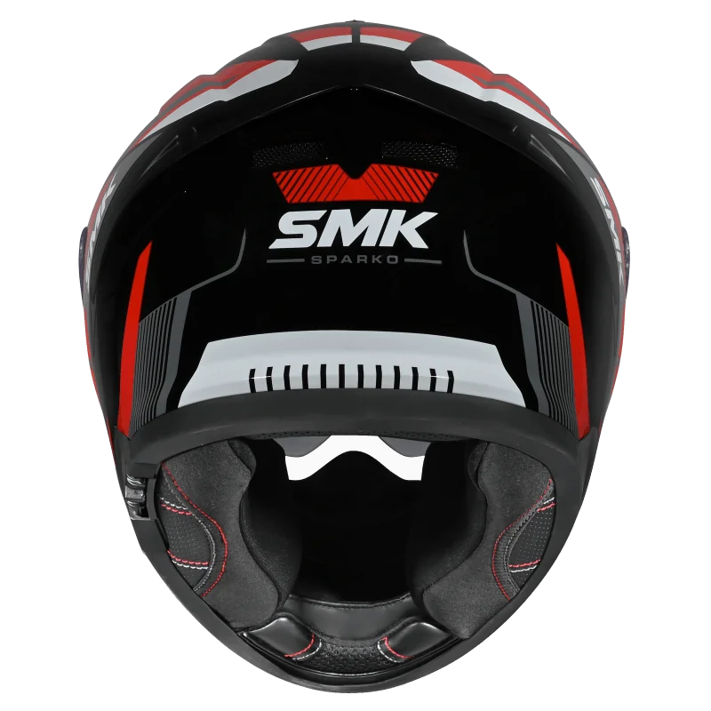 SMK Typhoon Sparko Matt Grey and Red Helmet MA236