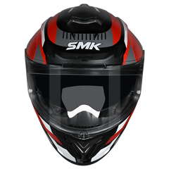 SMK Typhoon Sparko Matt Grey and Red Helmet MA236