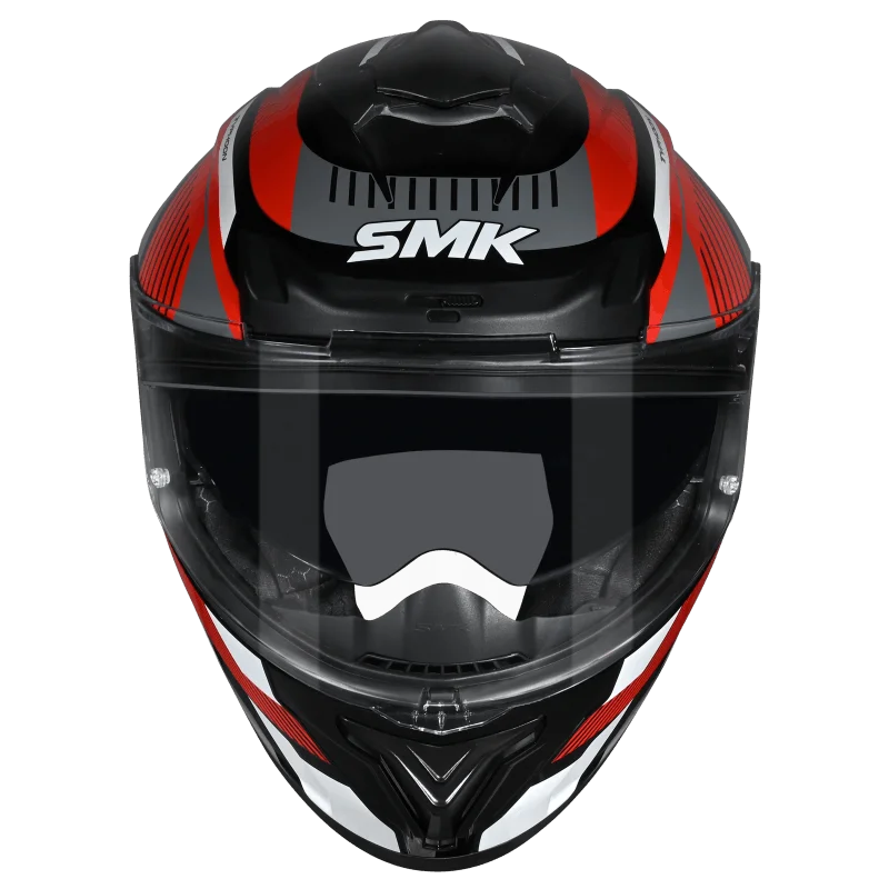 SMK Typhoon Sparko Matt Grey and Red Helmet MA236
