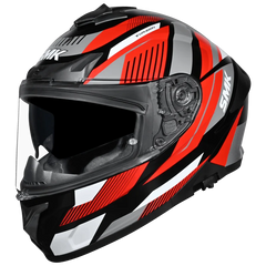 SMK Typhoon Sparko Matt Grey and Red Helmet MA236