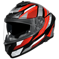 SMK Typhoon Sparko Matt Grey and Red Helmet MA236