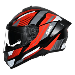SMK Typhoon Sparko Matt Grey and Red Helmet MA236
