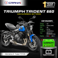 Battery For Triumph Trident 660 - CB10S - Factory Activated