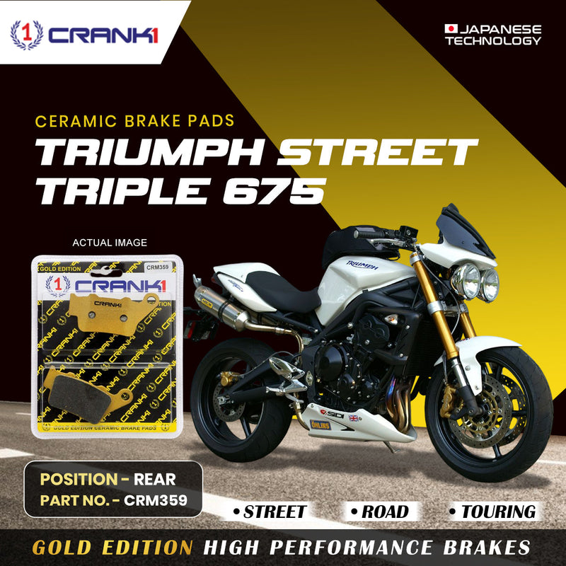 Ceramic Brake Pads For Triumph Street Triple 675 - Rear - CRM359 - 1 Set