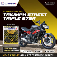 Ceramic Brake Pads For Triumph Street Triple 675 R - Rear - CRM359 - 1 Set