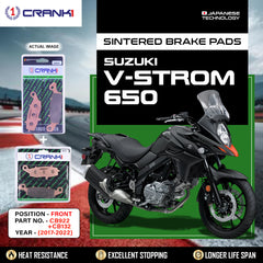 Sintered Brake Pads For Suzuki V-Strom 650 (2017-2022) - Front - CB922 + CB132 - 2 Sets