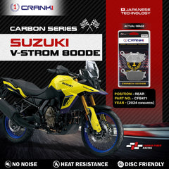 Carbon Brake Pads For Suzuki V-Strom 800DE (2024 Onwards) - Rear - CFB471 - 1 Set | No Noise | High Performance | Superior Stopping Power | Heat Resistant | Long Life