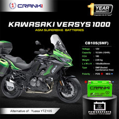 Battery For Kawasaki Versys 1000 - CB10S - Factory Activated