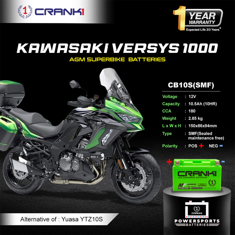 Battery For Kawasaki Versys 1000 - CB10S - Factory Activated