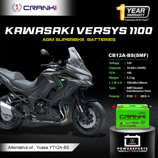 Battery For Kawasaki Versys 1100 (2024 Onwards) - CB12A-BS - Factory Activated