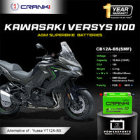 Battery For Kawasaki Versys 1100 (2024 Onwards) - CB12A-BS - Factory Activated