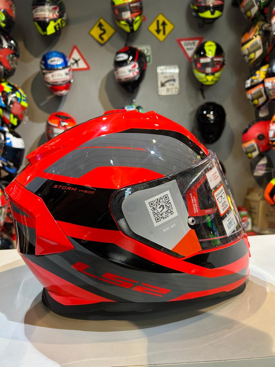 ls2 ff800 storm helmet LS2 FF800 Storm II Rocker Red Grey Black GL – HELMETWALA.COM