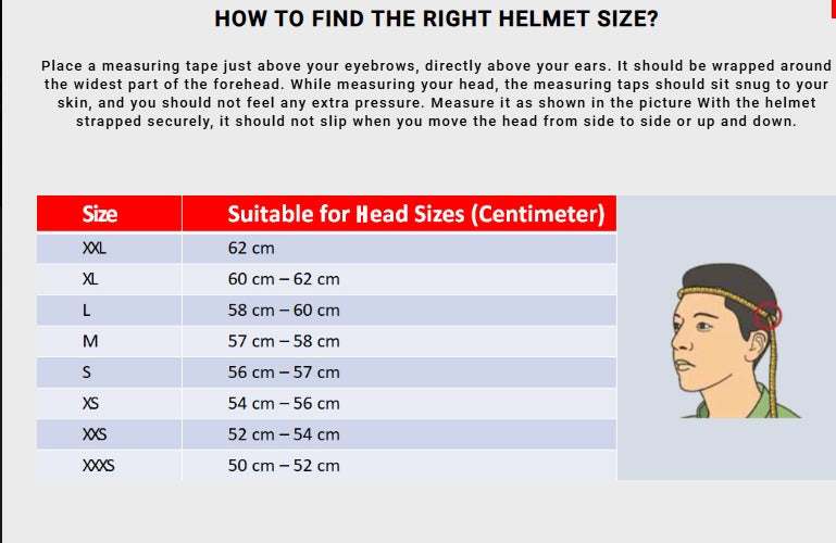 Helmet Size Guide