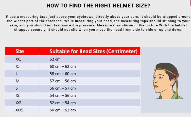 Helmet Size Guide