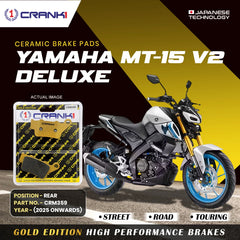 Ceramic Brake Pads For Yamaha MT-15 V2 Deluxe (2025 Onwards) - Rear - CRM359 - 1 Set | Smooth Braking | Heat Resistant | Long Life | Disc Friendly
