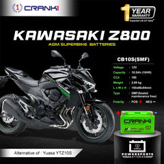 Battery For Kawasaki Z800 (2017-2025) - CB10S - Factory Activated