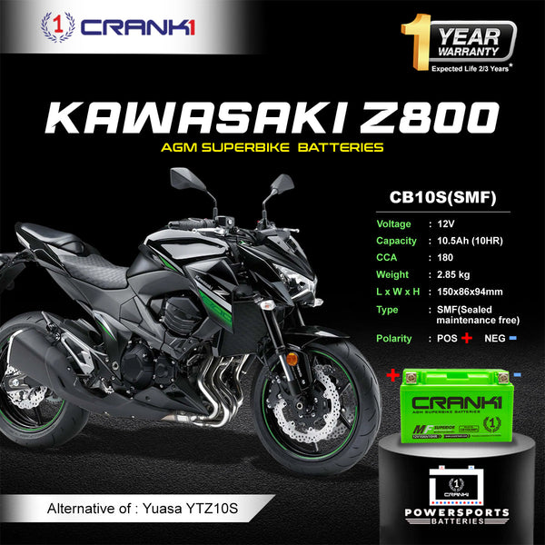 Battery For Kawasaki Z800 (2017-2025) - CB10S - Factory Activated