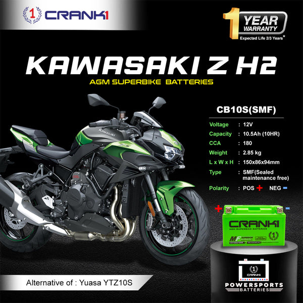 Battery For Kawasaki Z H2 (2022-2025) - CB10S - Factory Activated