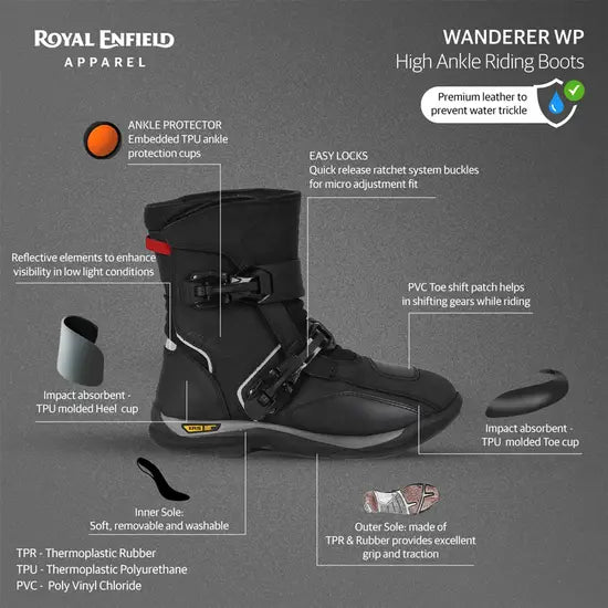 ROYAL ENFIEID WANDERER WATERPROOF RIDING BOOT - BLACK