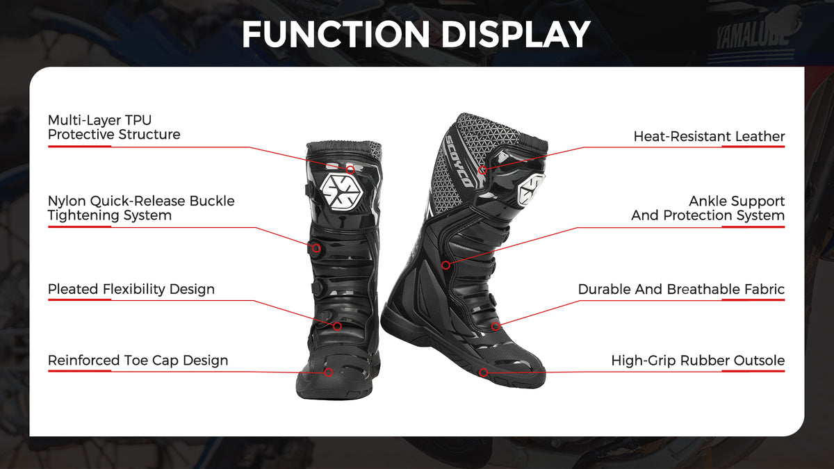 SCOYCO - All-weather Off-Road Motorcycle Boots - MBM009-2