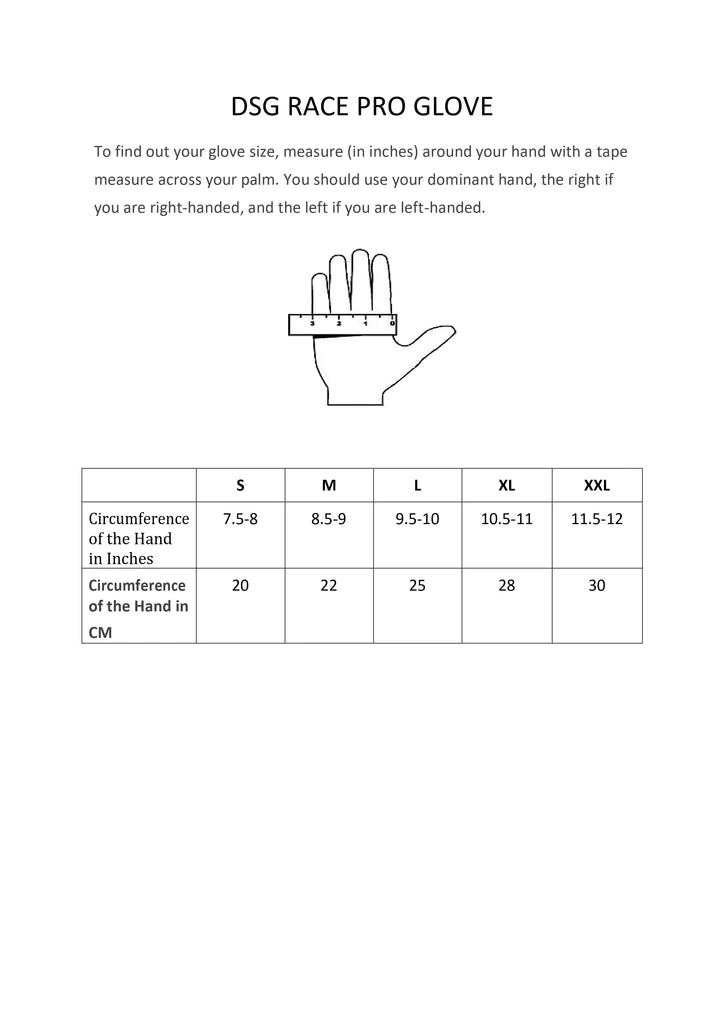 DSG Race Pro Gloves (Black Yellow Fluro White)