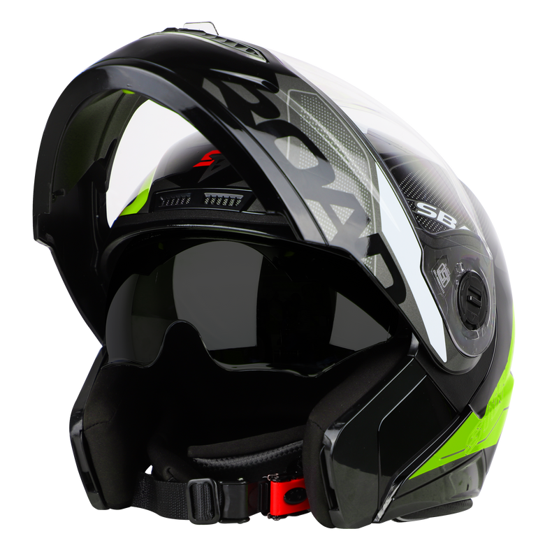 SBA-7 ROAD MAT BLACK WITH NEON (WITH INNER SUNSHIELD)