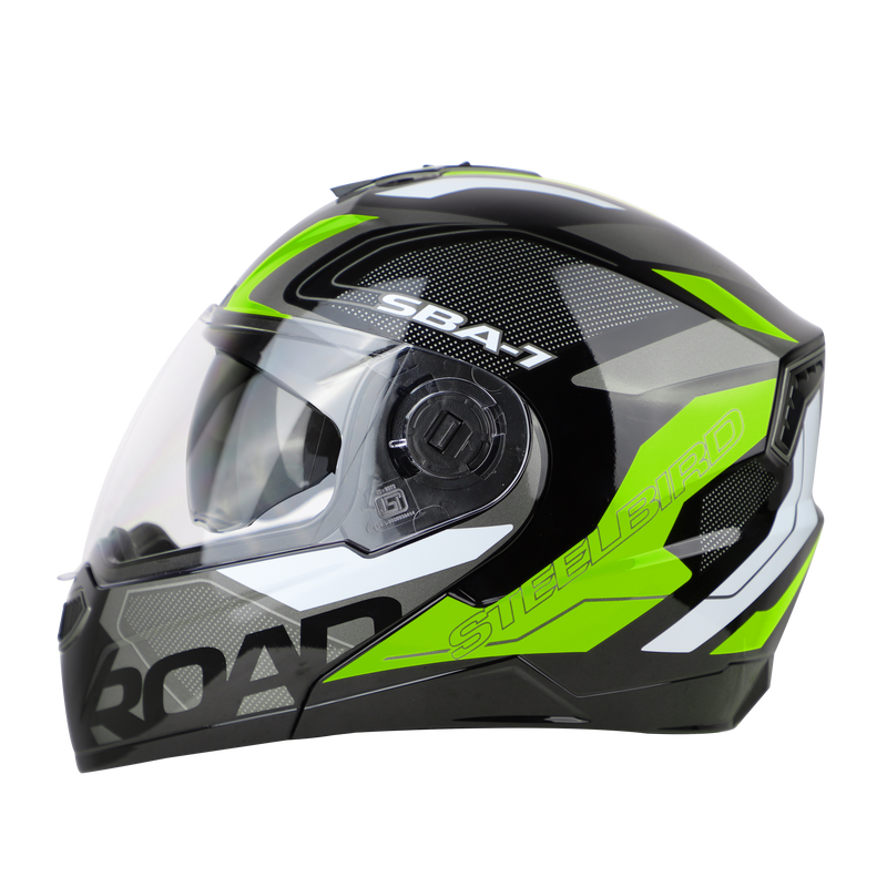 SBA-7 ROAD MAT BLACK WITH NEON (WITH INNER SUNSHIELD)