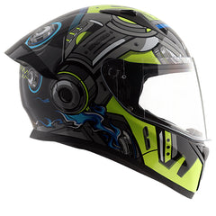 Bolt Superhero Black Neon Yellow Helmet