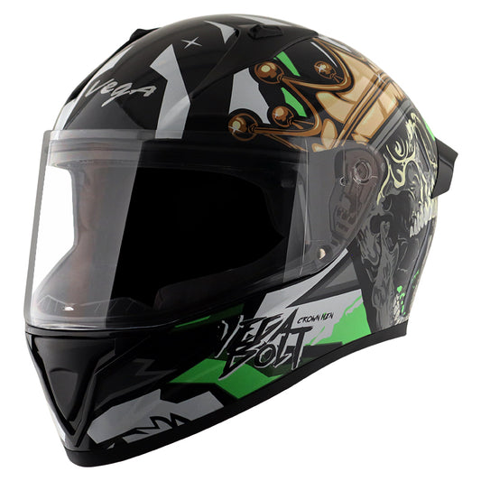 Bolt Crown Men Black Neon Green Helmet