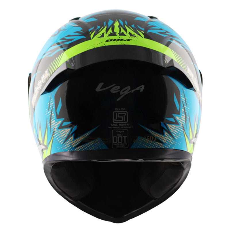 Bolt Bunny Black Neon Blue Helmet