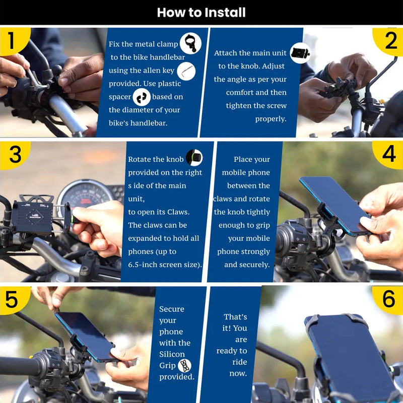Claw-Grip Mobile Holder Mount - Black
