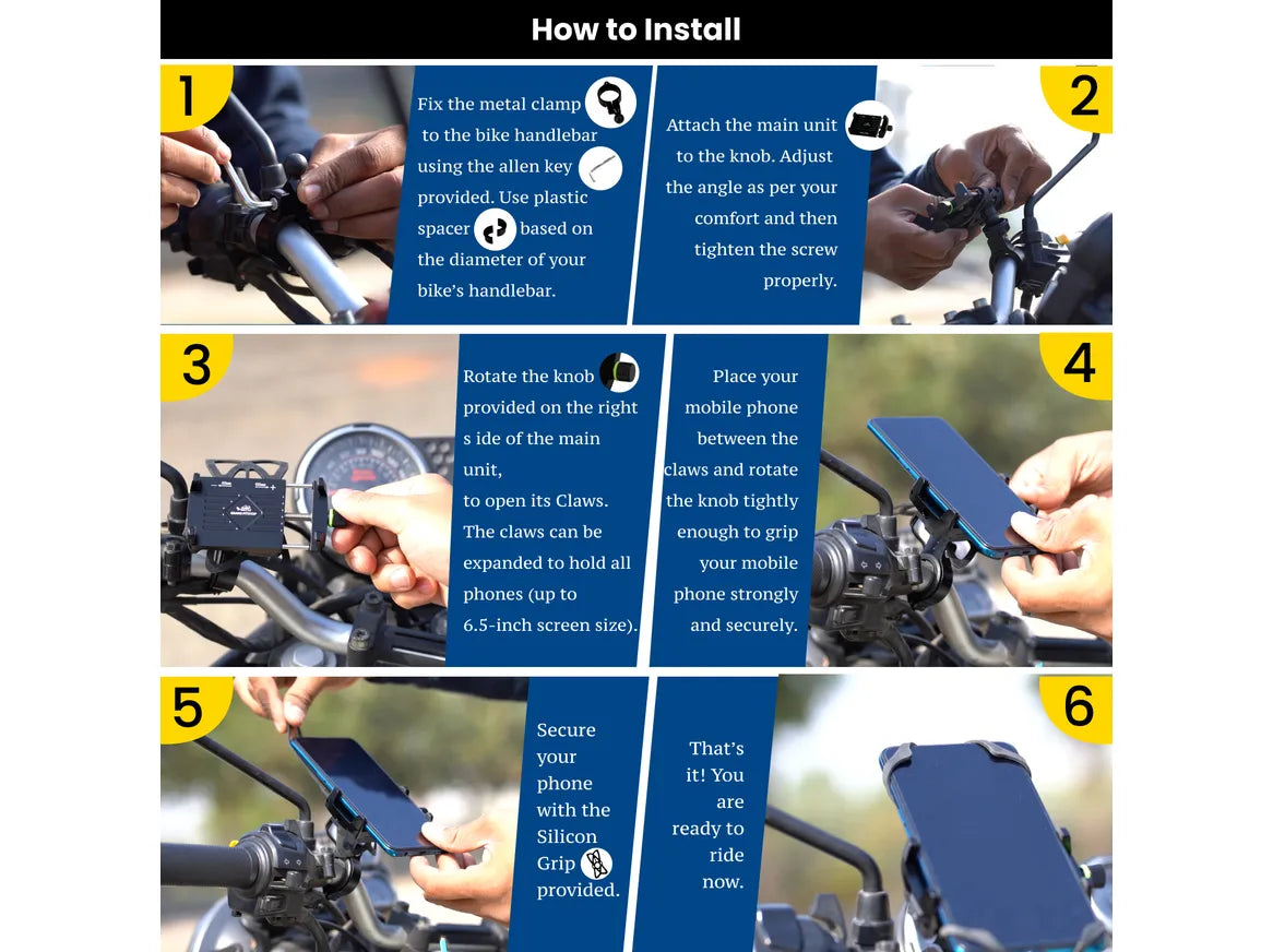 Claw-Grip Mobile Holder Mount - Black