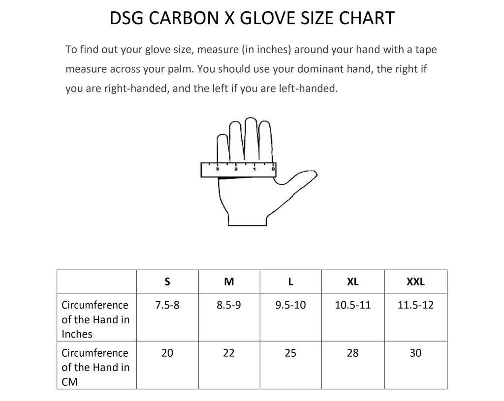 DSG Carbon X Glove (Black Fluro Yellow)