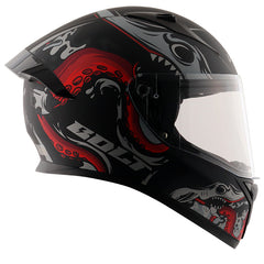 Bolt Octopus Dull Black Red Helmet