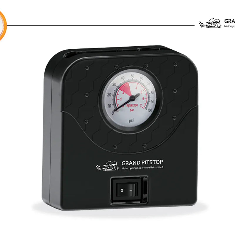 GrandPitstop Electric Tyre Inflator with Dual Connecting Port – Air compressor pump for Car and Motorcycle