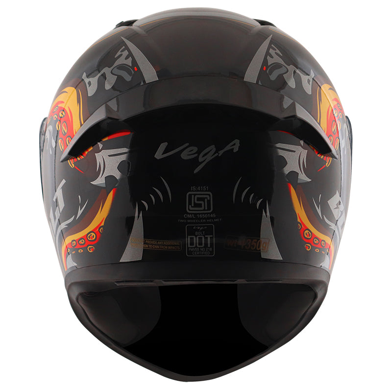 Bolt Octopus Black Orange Helmet