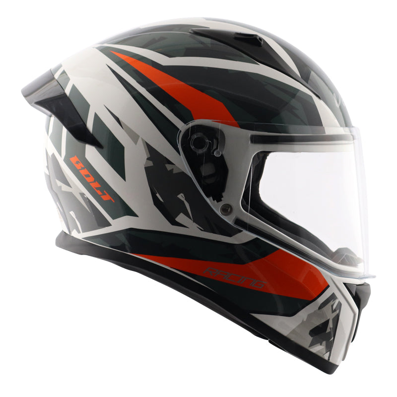 Bolt Rapid White Orange Helmet
