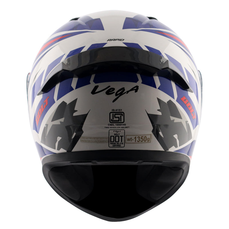 Bolt Rapid White Blue Helmet