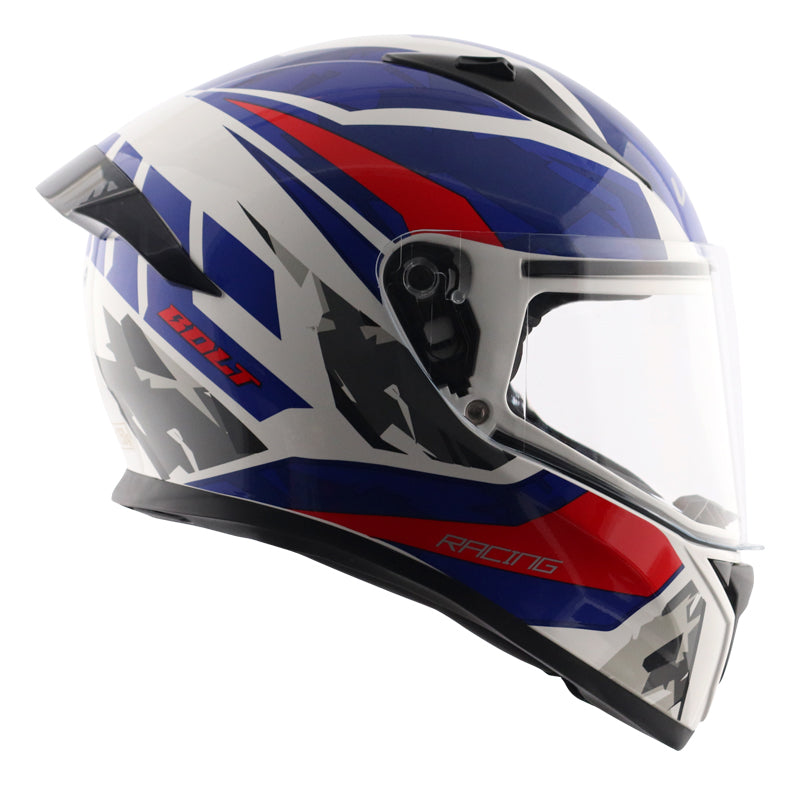 Bolt Rapid White Blue Helmet