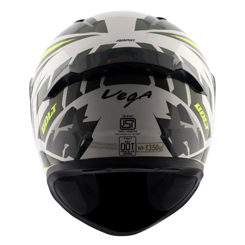 Bolt Rapid White Neon Yellow Helmet